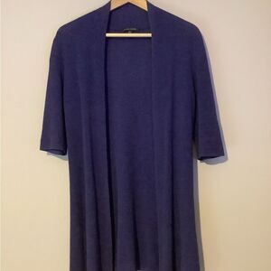 Eileen Fisher XS Purple Short Sleeve Open Front Cardigan